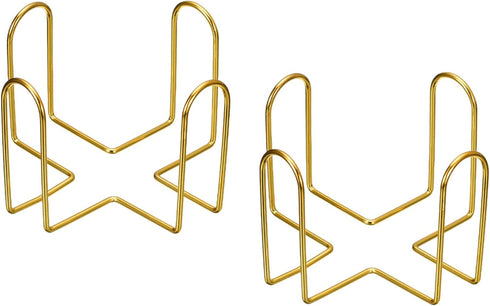 uxcell Coaster Holder, 2pcs 2.95" Iron Metal Coaster Storage Rack for Round and Square, Holds 8 Coasters (Gold)