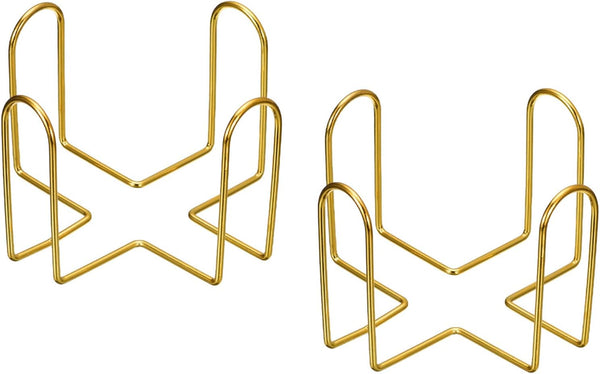 uxcell Coaster Holder, 2pcs 2.95" Iron Metal Coaster Storage Rack for Round and Square, Holds 8 Coasters (Gold)