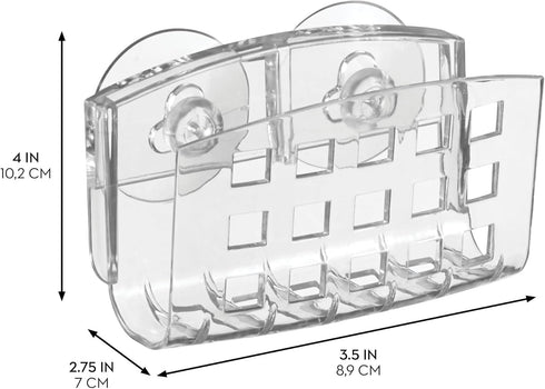 Kitchen Sink Suction Holder for Sponges, Scrubbers, Soap, iDesign Sinkworks, Clear Large