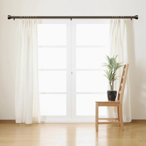Adjustable Curtain Rods for Windows 28 to 48, Heavy Duty Long Window Curtain Rod, Outdoor Drapery Rods, Antique Bronze