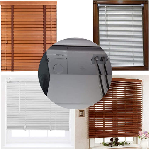 4pcs Box Mounting Bracket, 2 Sets for 2inch High Rail Venetian Blinds, White Color Head Track End Cover Holder