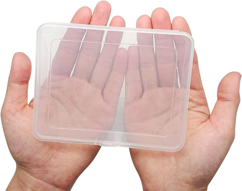 Goiio 12 Pcs Mini Plastic Storage Containers Box with Lid, 5x4x1.3 Inches Clear Rectangle Box for Collecting Small Items, Beads, Game Pieces, Business Cards, Crafts Accessories by Goiio