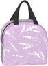 Reusable Lunch Box - Cute Lavender Flowers Light Purple Cooler Tote for Travel Picnic, Insulated Durable Shopping