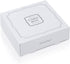Wedding Card Box with 2 Color Ribbons, 10"x10" Textured White Box with Golden Embossed Hearts Design