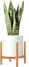 Mkono Plant Stand Mid Century Wood Flower Pot Holder (Plant Pot NOT