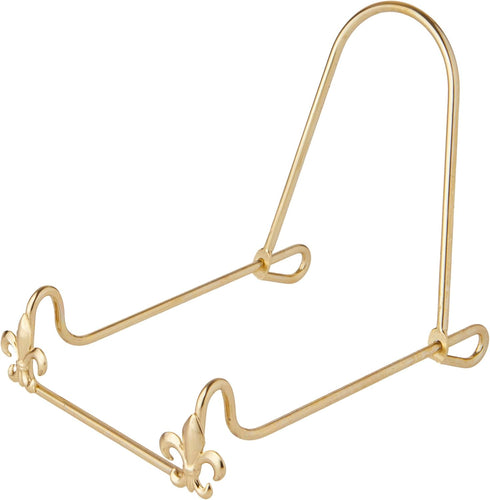 Bard's Adjustable Brass Metal Easel, Fleur de Lis, 4.25" H x 4.25" W x 5" D