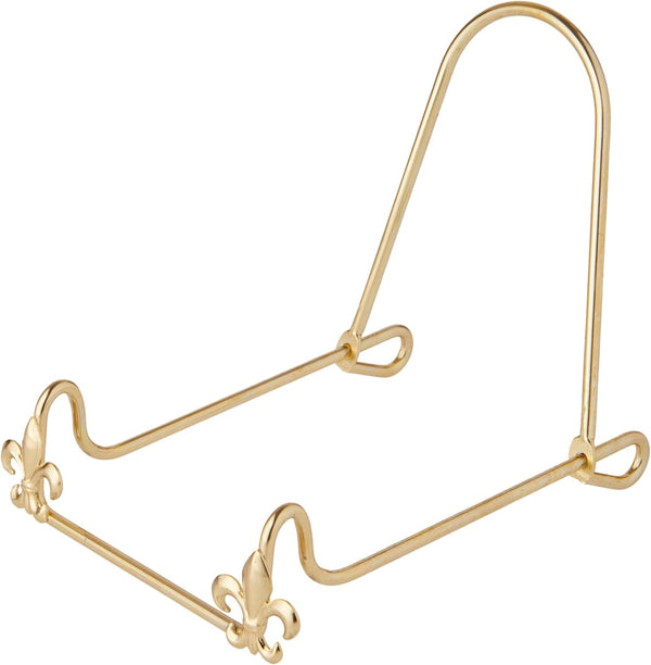 Bard's Adjustable Brass Metal Easel, Fleur de Lis, 4.25" H x 4.25" W x 5" D