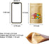 100 Pcs Resealable Stand Up Kraft Paper Bags with Window for Packaging Products, Zip Lock Food Storage