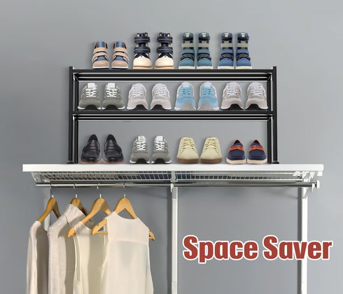 Closet KEETDY Heavy Duty Shoe Rack for Entryway, Stackable Shoe Organizer for Small Space Metal Shoe Rack Shelf Storage