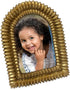 Isaac Jacobs 2x3 Antique Gold Double Bead Arch Photo Frame with Black