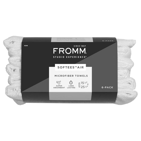 Fromm Softees Air Microfiber Lightweight Salon Hair Towels for Hairstylists, Barbers, Spa,