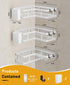 3 Pack Corner Shower Caddy Organizer, Rustproof Corner Shower Shelves, No Drilling Bathroom Corner Shelf with Hooks