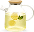 WHJY Clear Glass Teapot, 60oz Glass Pots for Cooking on Stove, Teapot with Infuser for Loose Leaf Tea