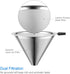Boxtree Pour Over Coffee Maker Set with Reusable Stainless Steel Drip Filter, Glass Carafe & Permanent Filter