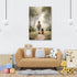SKYSUKEY 16"x24" Boy and Dog Friend German Shepherd Dog Adventure Nursery Wall Decor, Outdoor Forest Nursery Wall Art