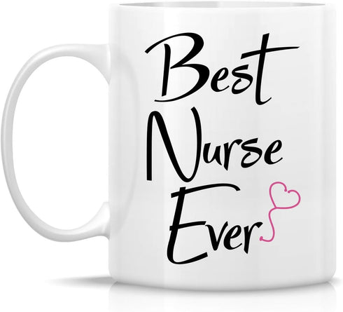 Retreez Funny Mug - Best Nurse Ever, 11 Oz Ceramic Coffee Mug, Funny Graduation Birthday Gift