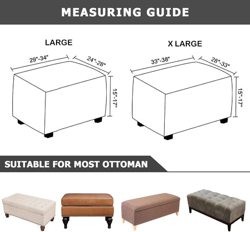 SHEKAKO Velvet Ottoman Cover, Stretch Footstools Covers, Plush Foot Stool Slipcover, Removable Footrest Stool Sofa