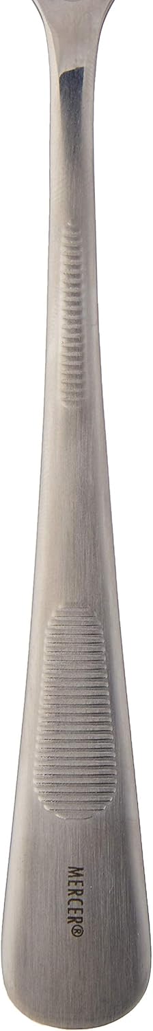 Mercer Culinary 18-8 Stainless Steel Saucier Spoon, Tapered Spout, 8-1/2 Inch, Silver