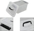 Kekow 6L Clear Storage Box, Plastic Latch Box with Black Handle, 4-Pack