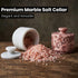 3.5 oz Counter Marble Salt Cellar with Lid, Capacity, Kitchen Storage Container (White Strawberry Pink)