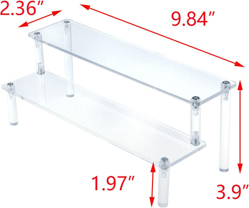 2 3.9-inch T Tulead Tiers Acrylic Riser Rectangular Display Riser Stand Tabletop Clear Display Riser Height Cupcake