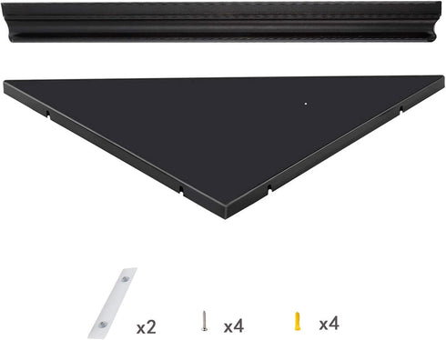 evron 1 Pack) Wall Mount Corner Shelf,Easy to Install Metal Front Floating Corner Shelves with Self-Adhesive Tapes