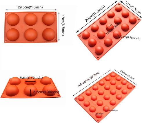 Silicone Mould Set of 3 for Hot Chocolate Bomb Dome Mousse Dessert Cake Decorating Tool Baking
