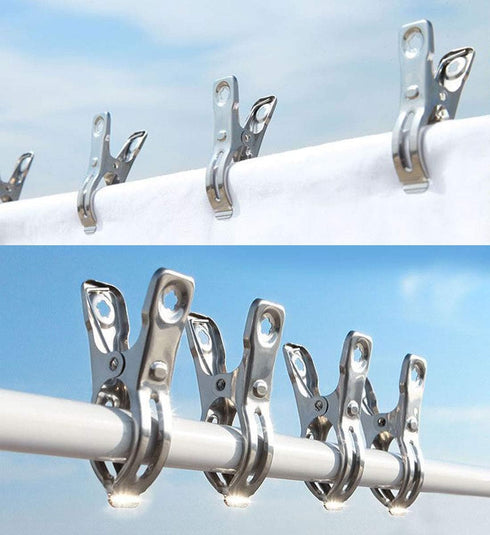 Clothes Pins 32 Pcs Metal Beach Chair Towel Clips, Heavy Duty Stainless Steel Clothespin