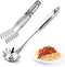 Pleafind 2-Piece Spaghetti Spoon and Tong Set, 13-Inch Non-Stick Fork and 9-Inch Kitchen Tong, Stainless Steel