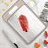 UNOSCHRIM 4-in-1 Fast Defrosting Tray, 12 * 8 Inch Aluminium Thawing Plate, Multi-functional Cutting Board