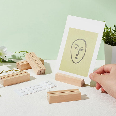 OLYCRAFT 20PCS Wood Name Card Holders, Mini Blackboard Table Number Stands for Wedding Party Events Decoration - 13g/pc