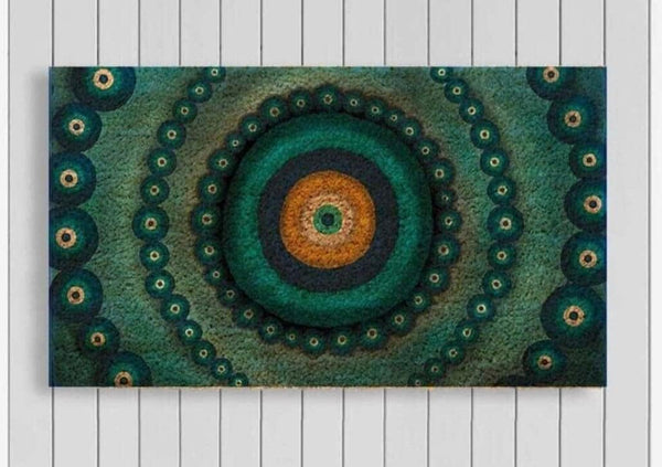 Welcome Mats for Front Door Outdoor Entry, Evil Eye Spirit Energy Calmness Doormat, Non Slip Mat 17x30 Inch