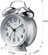 Peakeep 4 inches Twin Bell Loud Alarm Clock for Heavy Sleepers, Chrome Finish
