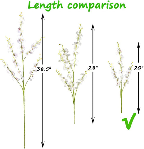 Silk Flowers in Bulk, 10 Pcs Artificial Orchids (Each 20”) for Wedding Party Home Office Decoration