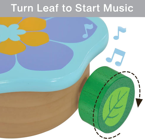 No.3 Wooden Music Box Mechanism - Rock n Roll Dancing Bug on Flower Playing Minuet for Kids (Caterpillar)