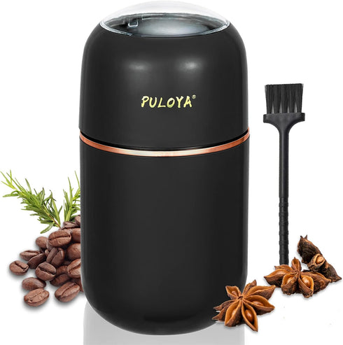 Electric Coffee Grinder for Beans, Spices, Herbs, Grains, Nuts - 2.8 oz, Stainless Steel Blades, Black