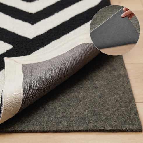 GORILLA GRIP Felt and Natural Rubber Rug Pad, 1/4in Thick, 2x3 FT, Slip Resistant Protection