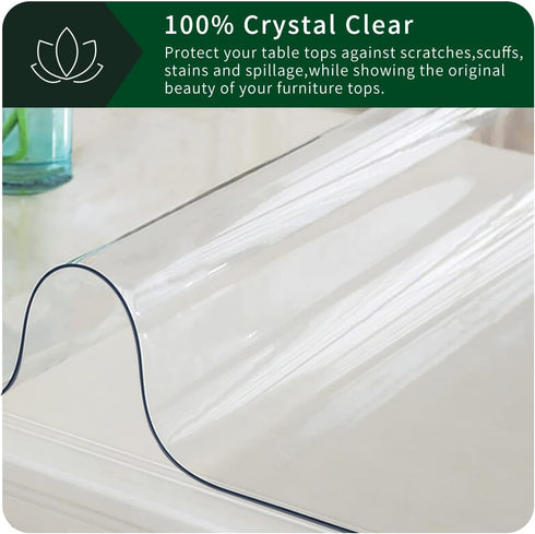 FEHAONST 16x32 Inch Clear Desk Pad Blotter Rectangle Plastic Table Cover Protector Transparent Desk Mat for Dining