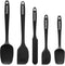 Silicone Spatula Set of 5, Heat Resistant Kitchen Spatulas for Baking, Cooking, Mixing, BPA Free, Black