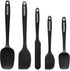 Silicone Spatula Set of 5, Heat Resistant Kitchen Spatulas for Baking, Cooking, Mixing, BPA Free, Black