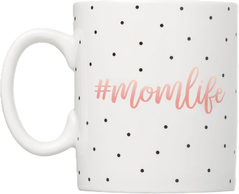 Mom Life Mug, Ceramic Coffee Cup, Ideal Gift for New and Expecting Moms, 13oz, Dishwasher & Microwave Safe