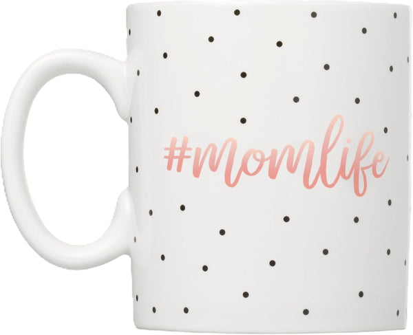 Mom Life Mug, Ceramic Coffee Cup, Ideal Gift for New and Expecting Moms, 13oz, Dishwasher & Microwave Safe