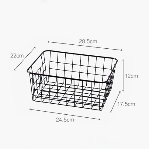 Sturdy Small Wire Storage Basket, Kitchen Food Pantry, Home Office Desk, Bathroom, Laundry Room Shelf