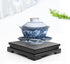 MDEOOSKY 7.9" 7.9" 1.7" Wooden Display Stand Square Wood Display Base Display Risers Square Vase Riser Teapot Aquarium