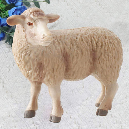Kisangel Realistic Merino Sheep Figure, Small Lamb Farm Animals Model, Plastic Barn Figurines for Collection Desk