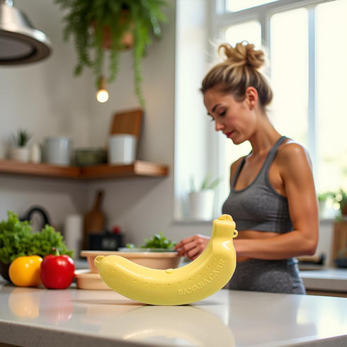 Jinshining Yellow Banana Storage BPA-Free Outdoor Travel Case,Keep Fresh Banana Keeper and Protector, Cute Banana