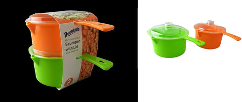 Set of 2 Microwave Saucepan With Lid Store Heat and Eat 800ml each by Dependable Industries inc. Essentials