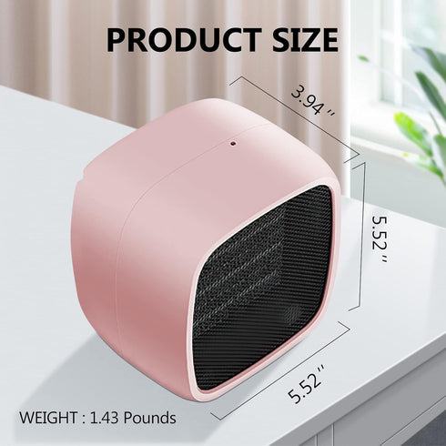YOUCIDI Portable Space Heater, 1000W/800W Ceramic Electric Heater, Compact Small Warmer, Safe and Quiet for Indoor Use