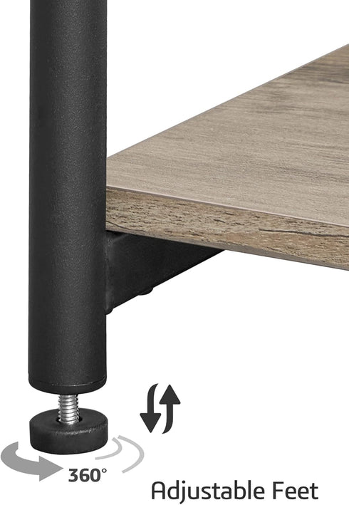 3-Tier TB01BG026 TUTOTAK End Table with Charging Station, Nightstand, Couch Side Table with USB Ports and Outlets