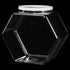 Uiifan Hexagonal Plastic Candy Jar with Lid, Clear Cookie Jar for Snacks, Cookies, Craft Supplies, Coffee Pod, Laundry